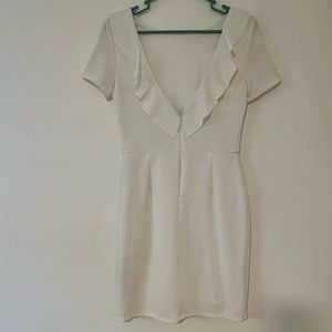 ASOS White Mini Dress W/ draped fabric & low back